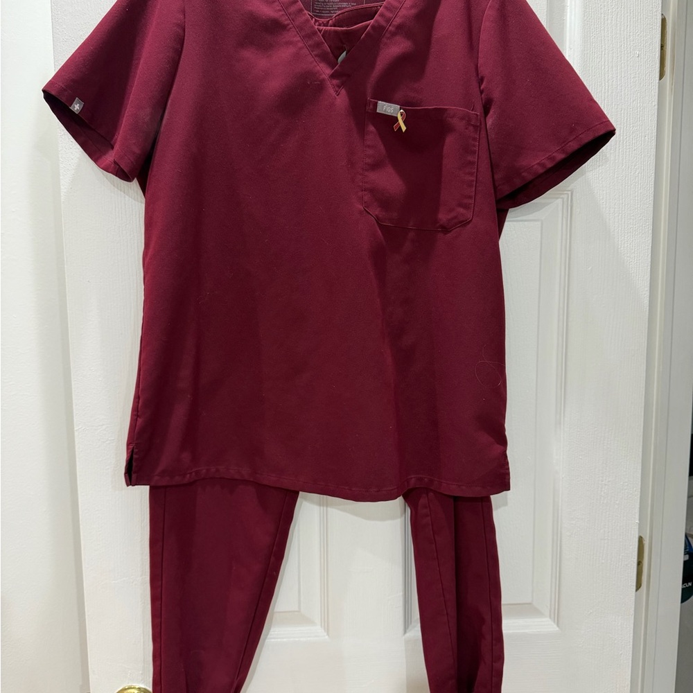 Figs Burgundy Scrub Set